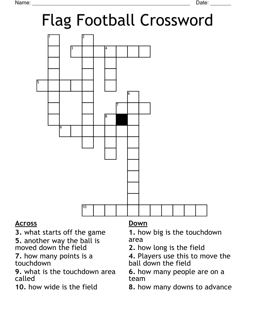 Flag Football Crossword