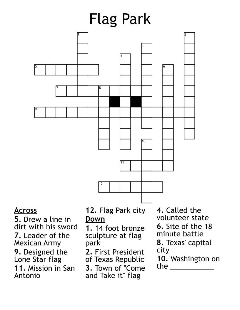 Flag Park Crossword