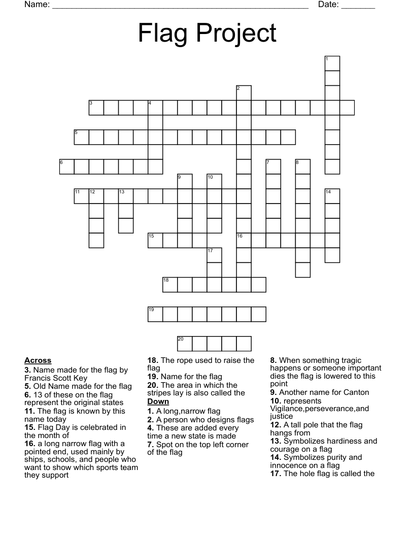 Flag Project Crossword