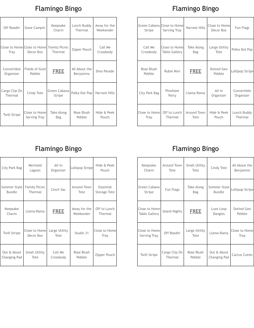 Flamingo Bingo