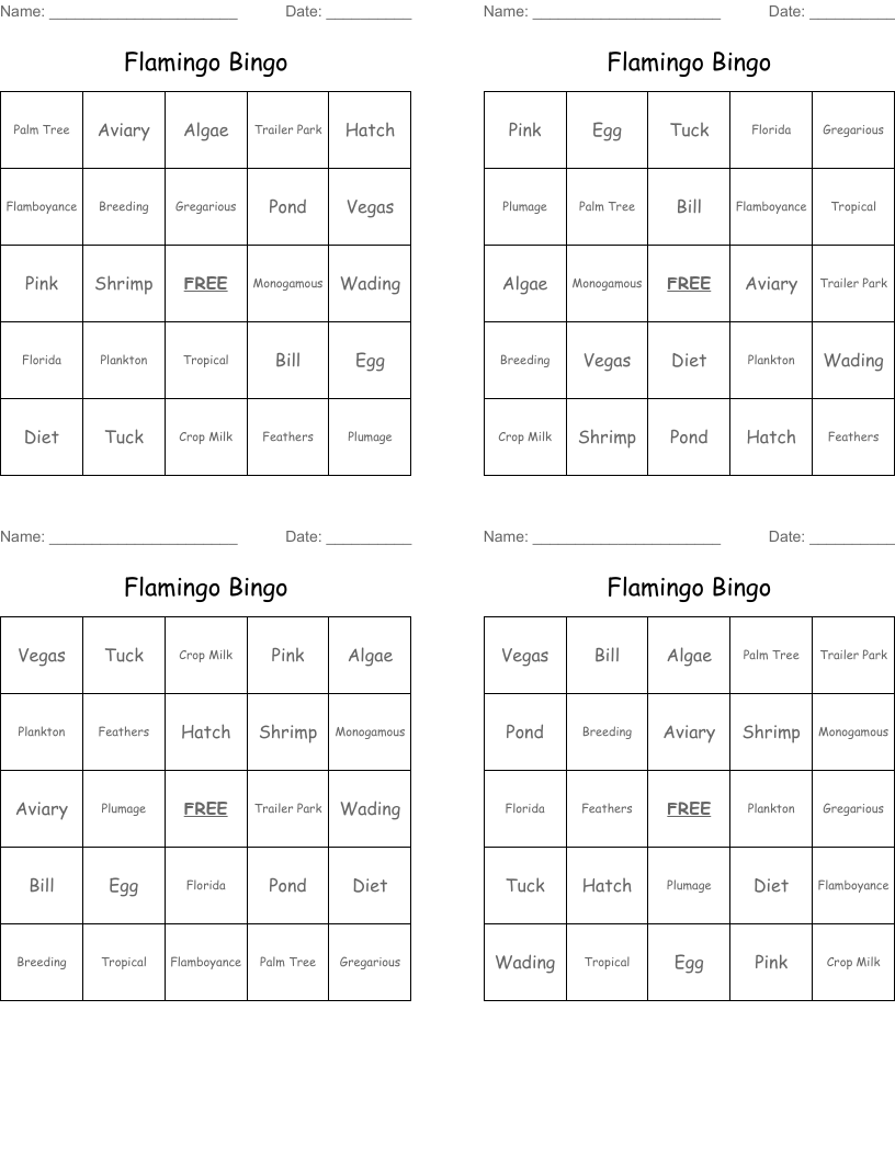 Flamingo Bingo