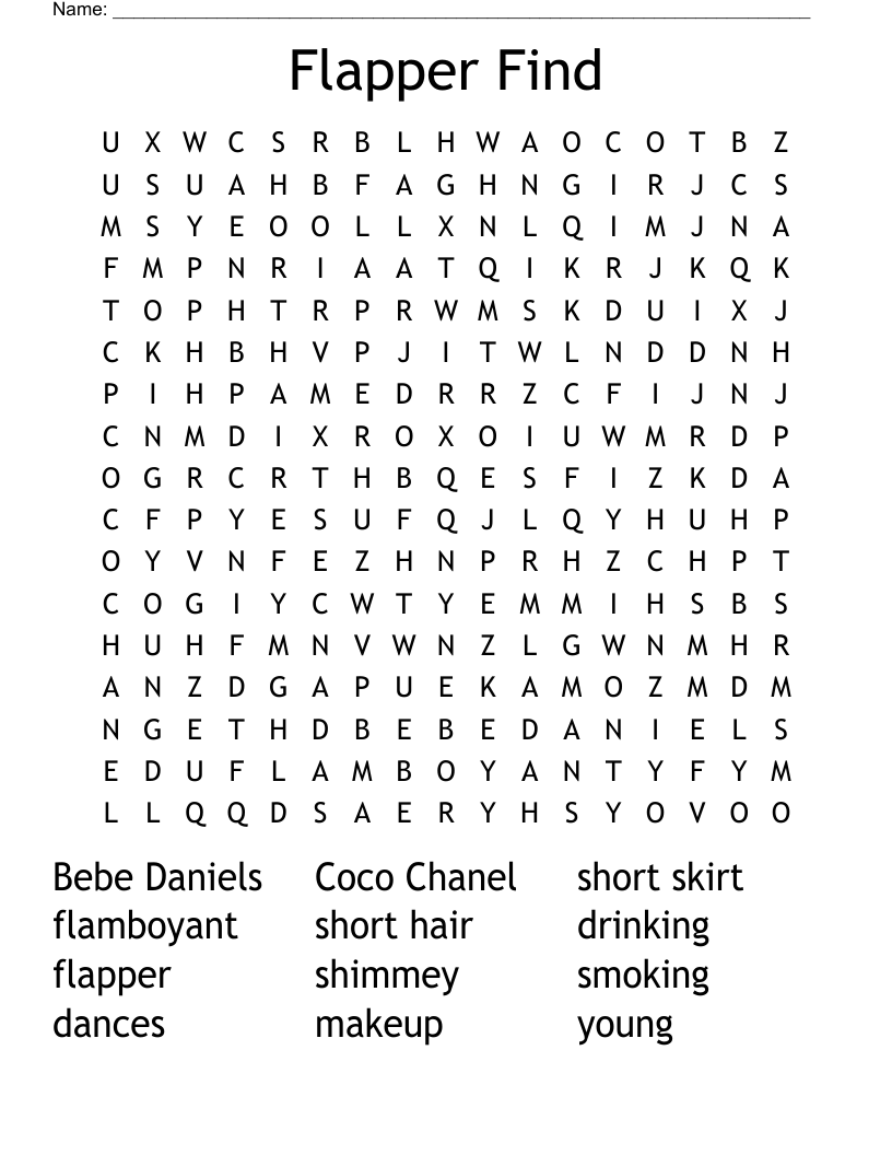 Flapper Find Word Search