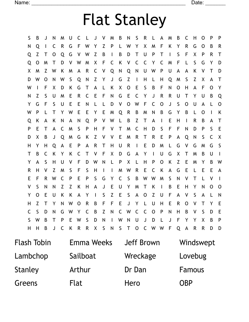 Flat Stanley  Word Search