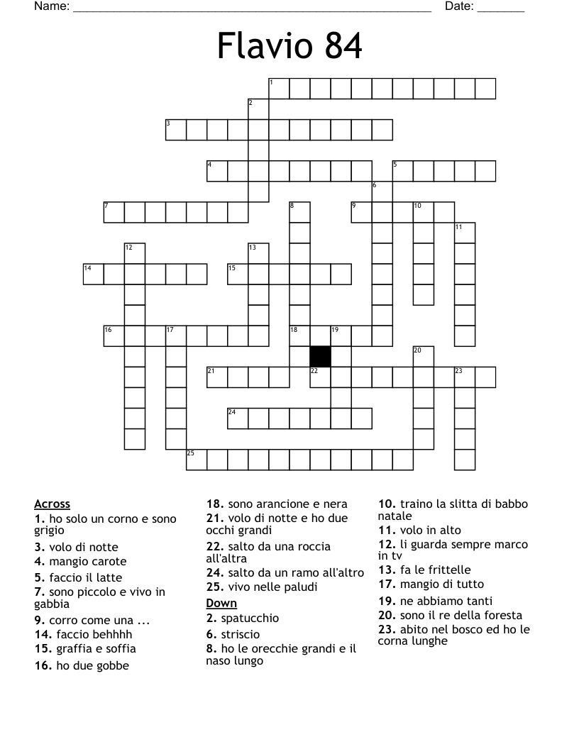 Flavio 84 Crossword