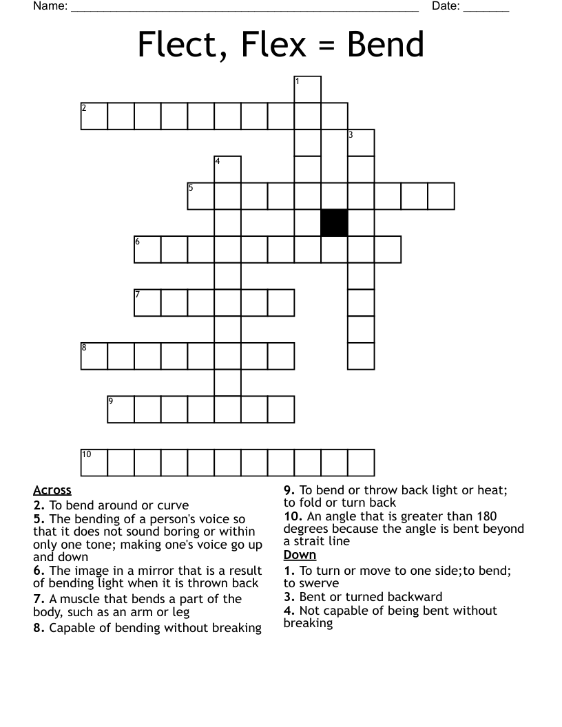 Flect, Flex = Bend Crossword