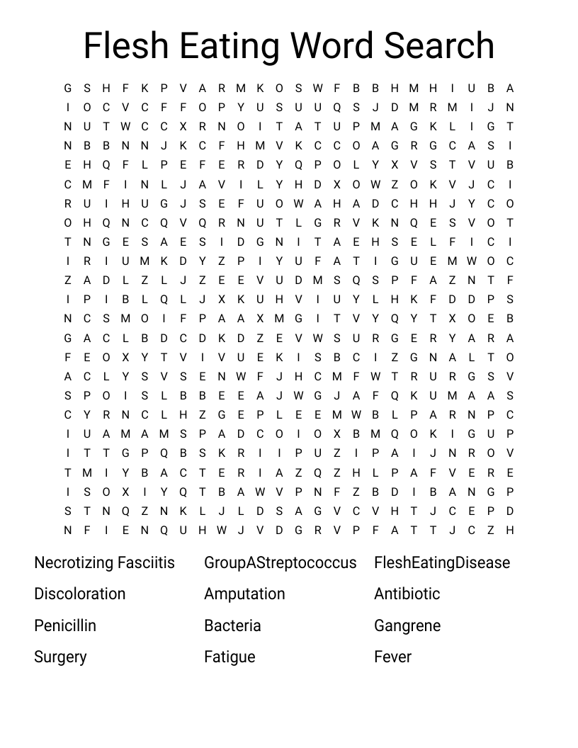 Flesh Eating Word Search