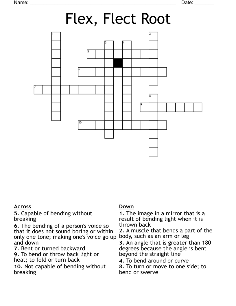 Flex, Flect Root Crossword