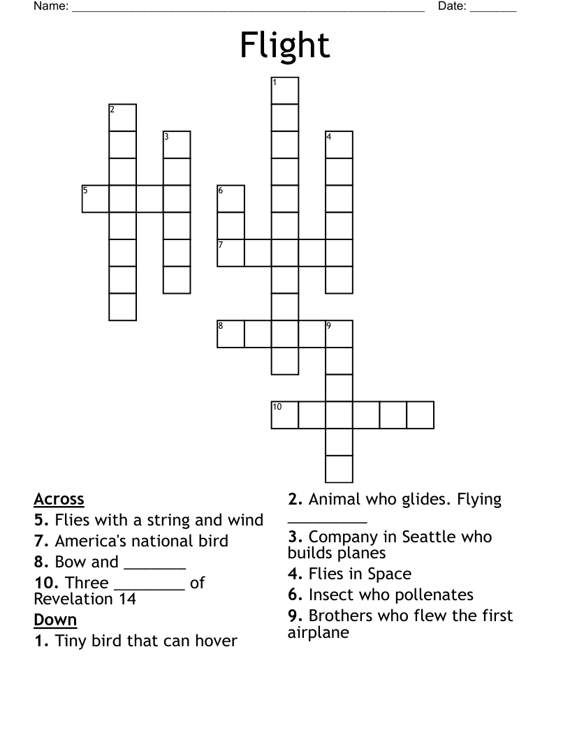 Flight Crossword
