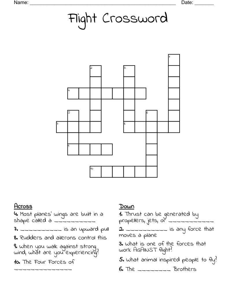 Flight Crossword