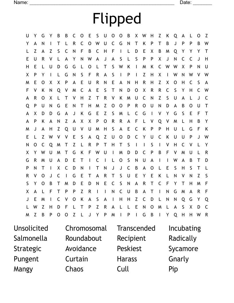 Flipped Word Search