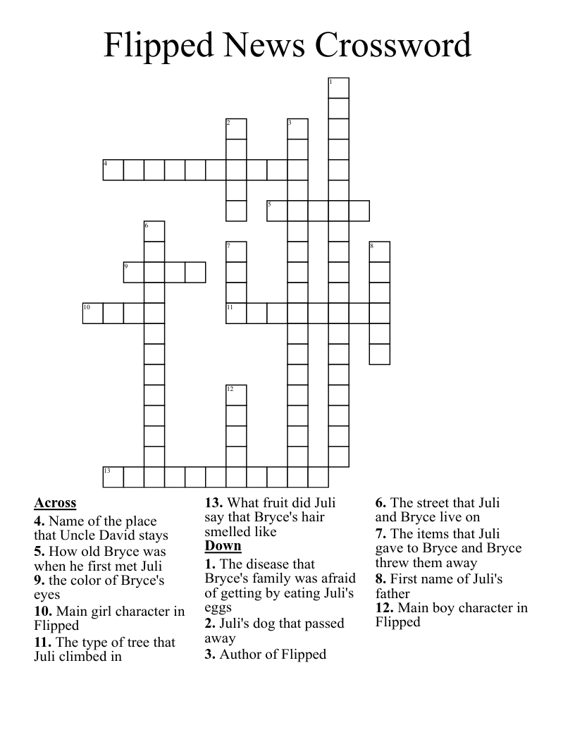 Flipped News Crossword 