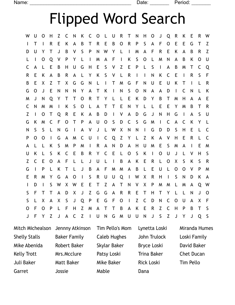 Flipped Word Search