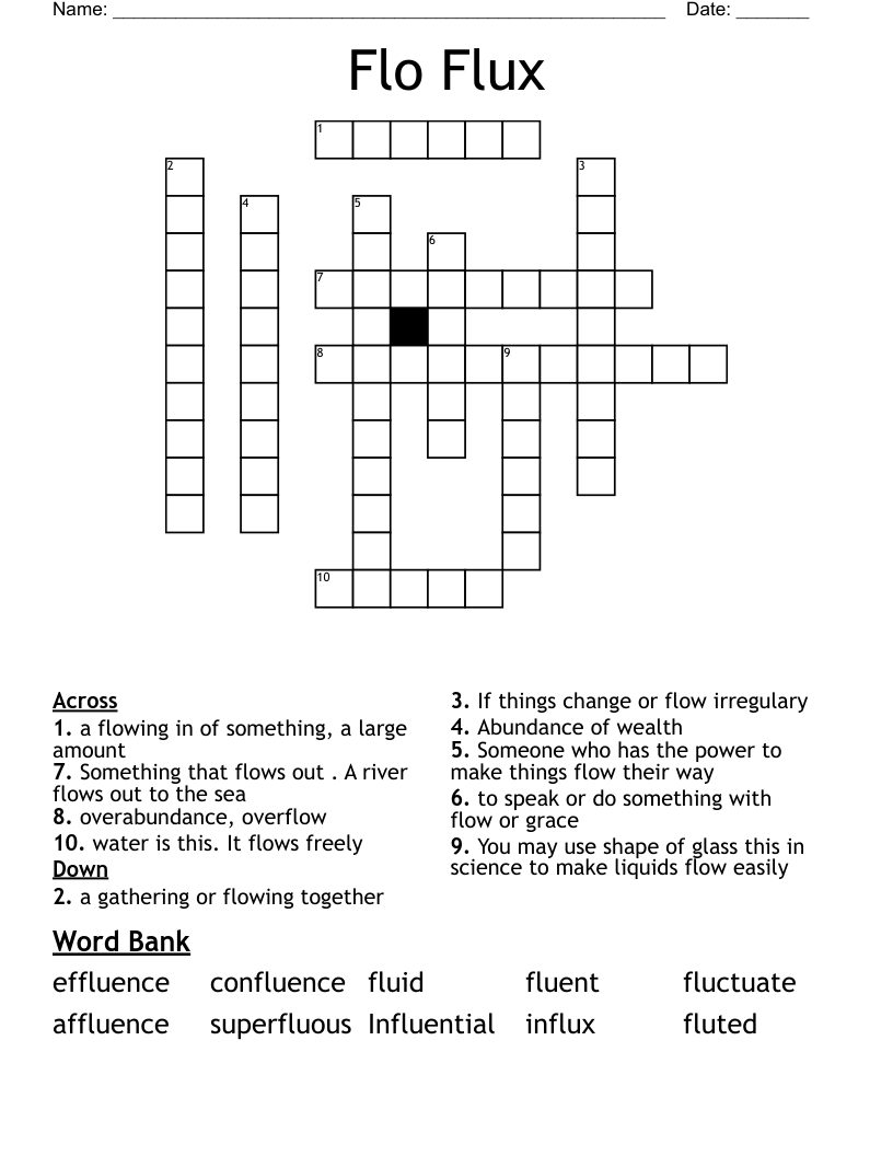 Flo Flux Crossword