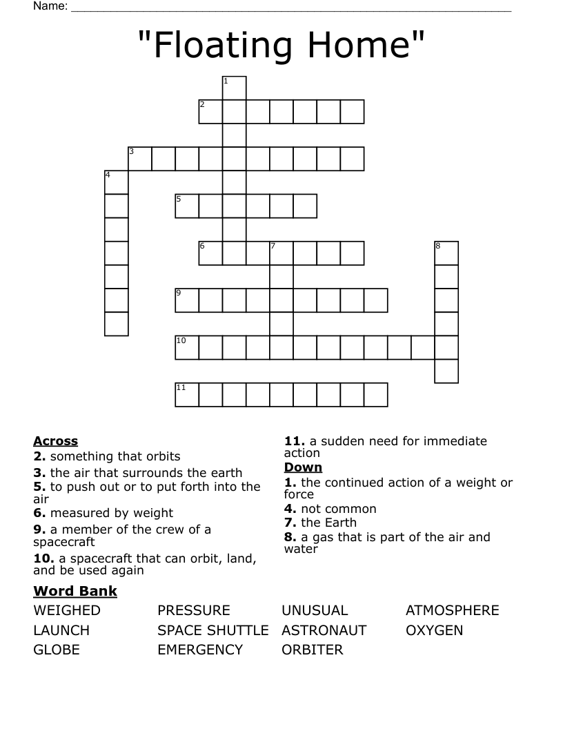 "Floating Home" Crossword