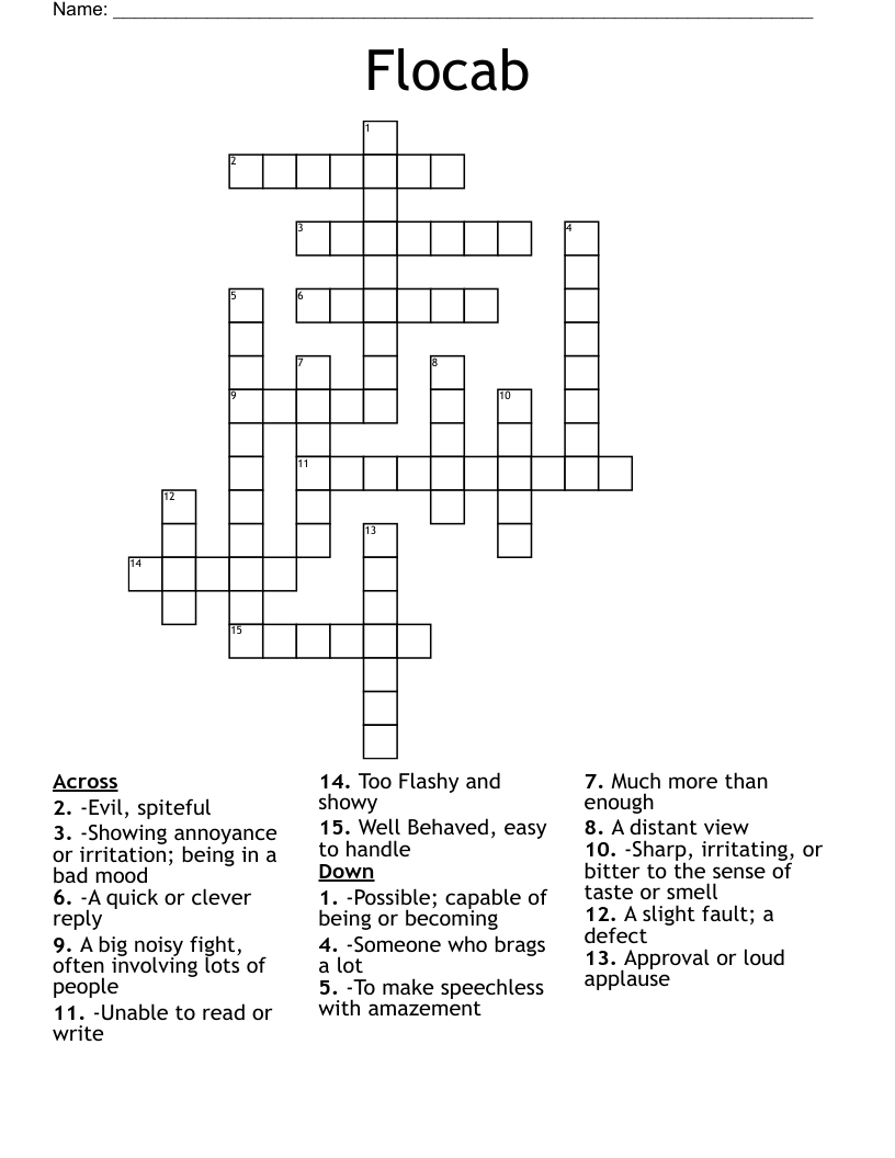 Flocab Crossword