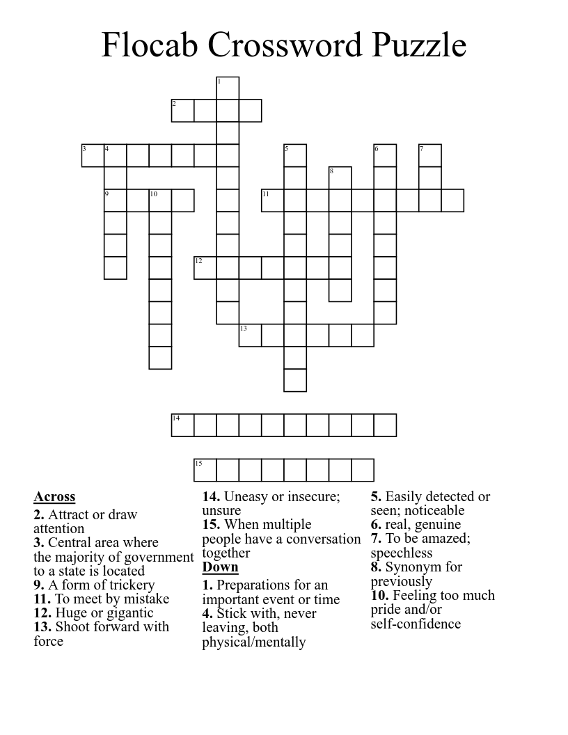 Flocab Crossword Puzzle