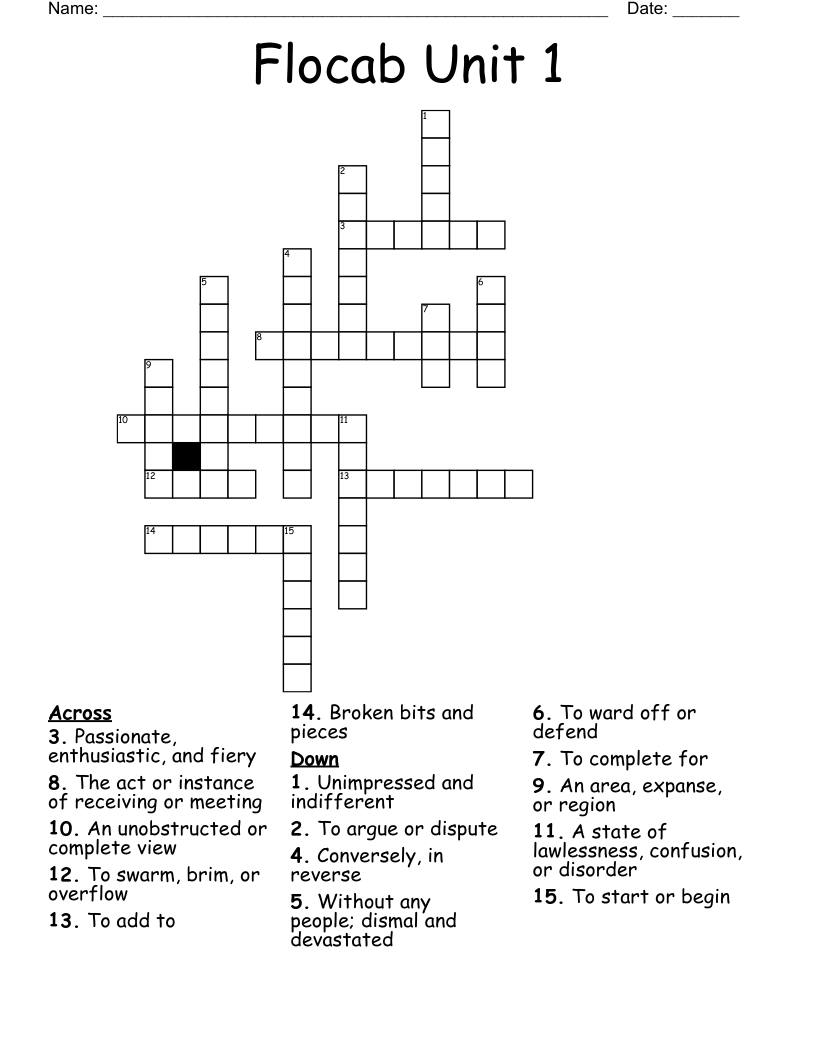 Flocab Unit 1 Crossword
