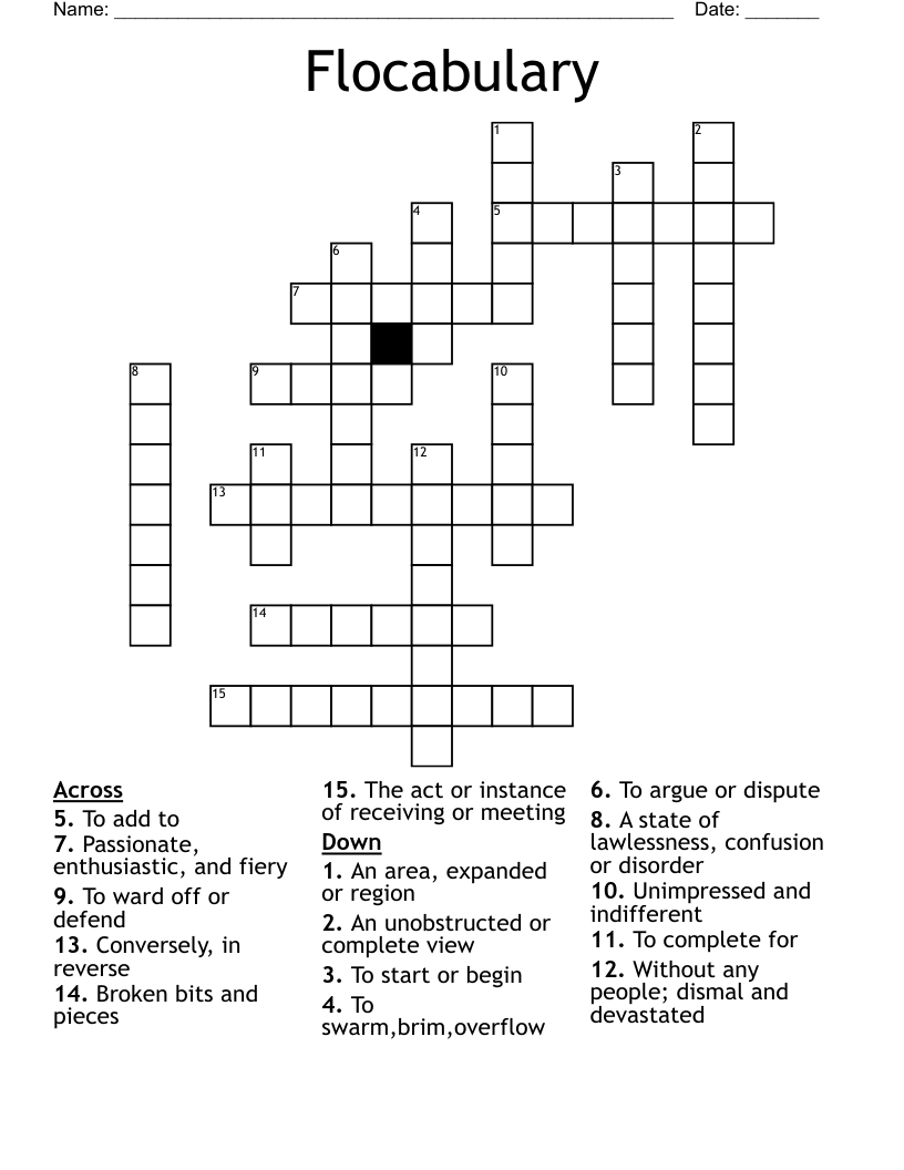 Flocabulary Crossword