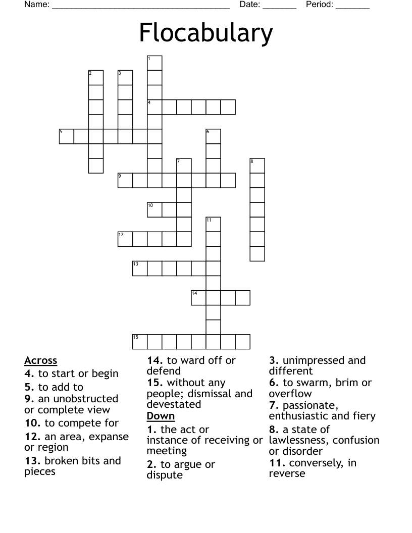 Flocabulary Crossword