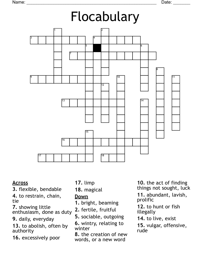 Flocabulary Crossword