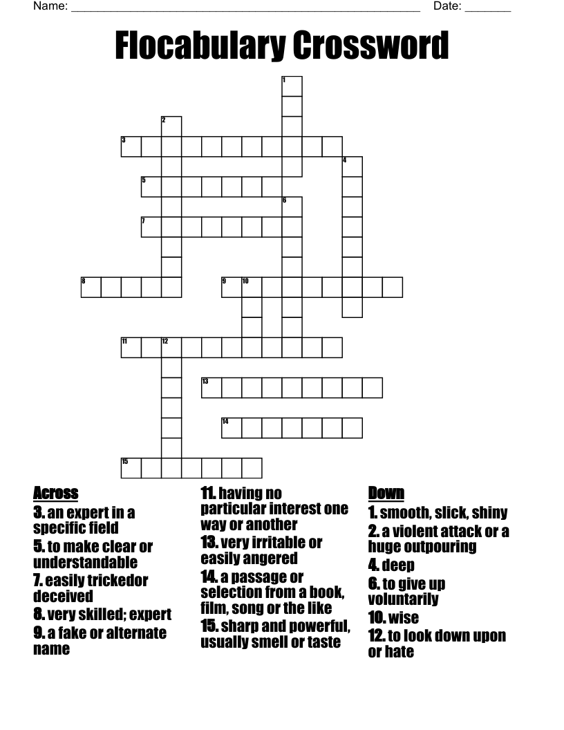 Flocabulary Crossword