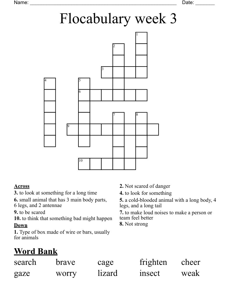 Flocabulary week 3 Crossword