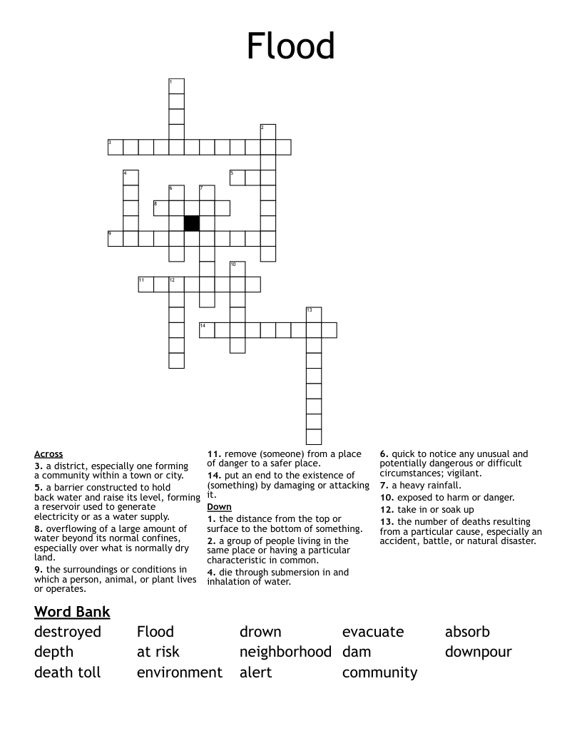 Flood  Crossword