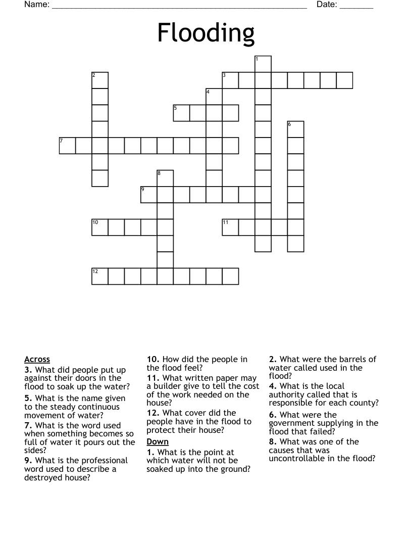 Flooding Crossword