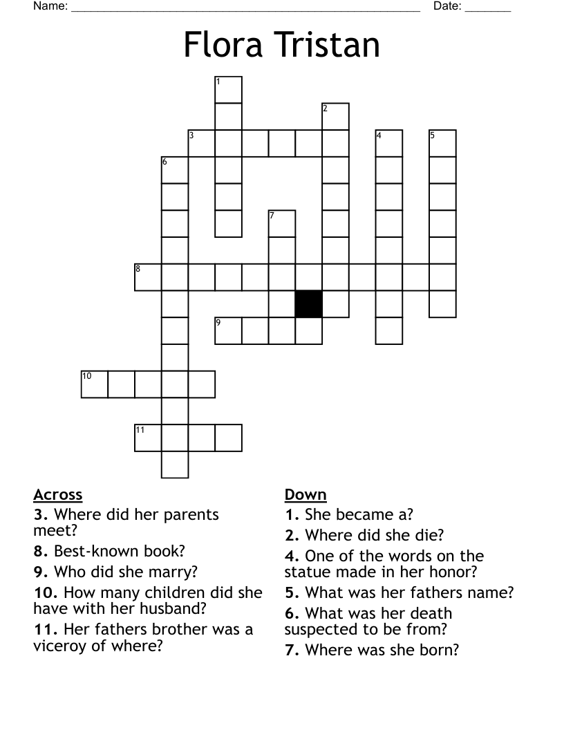 Flora Tristan Crossword