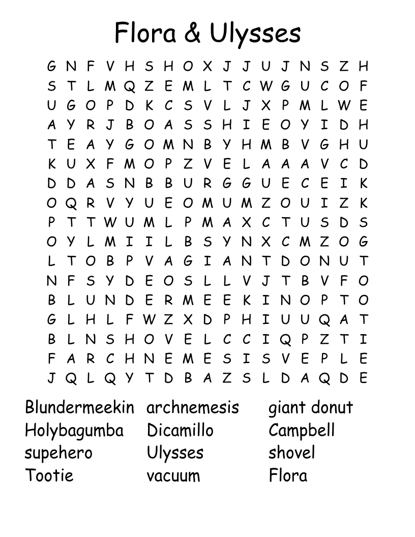 Flora & Ulysses Word Search