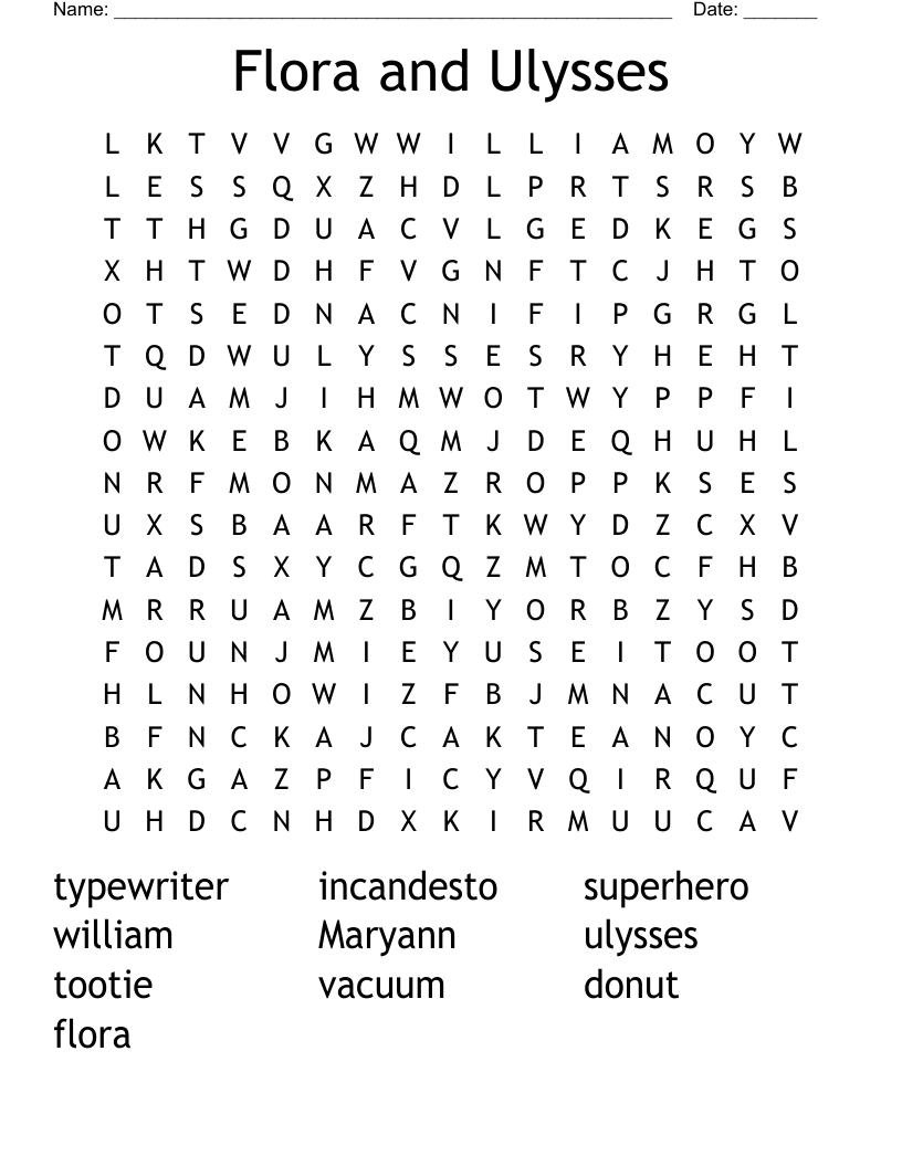 Flora and Ulysses Word Search