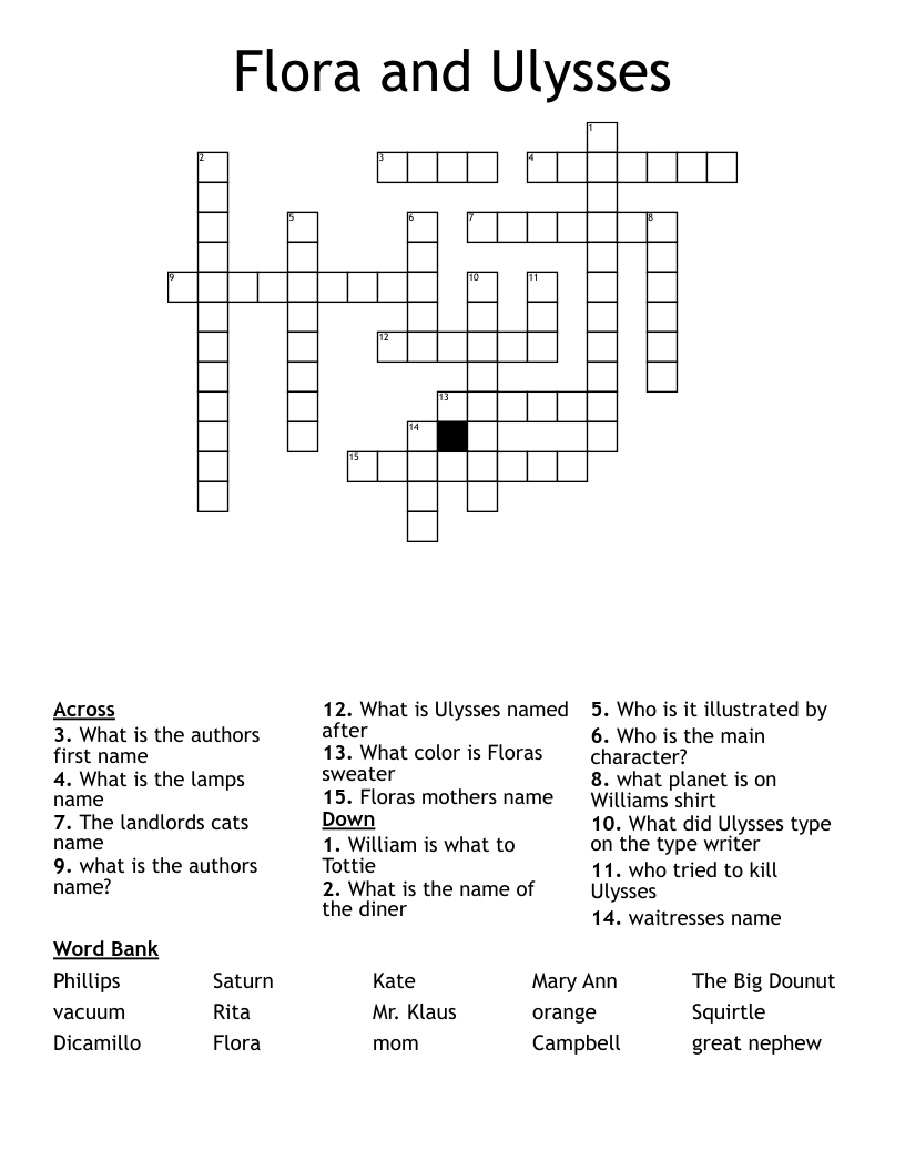Flora and Ulysses Crossword