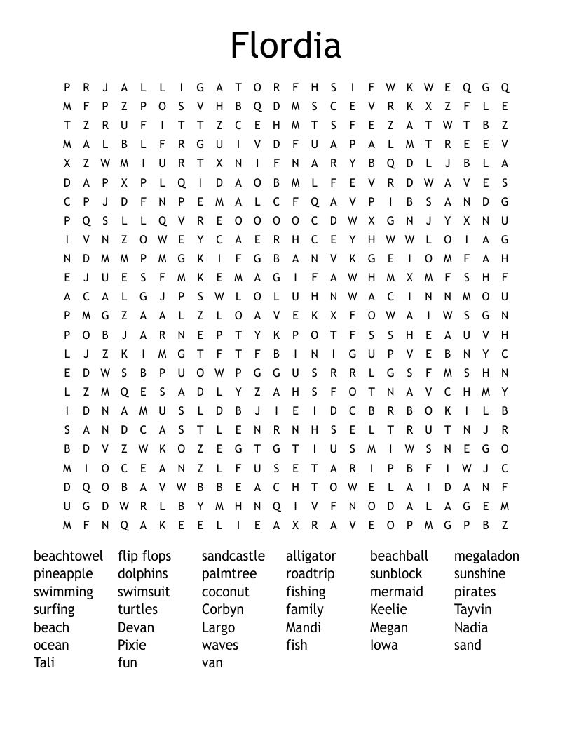 Flordia Word Search