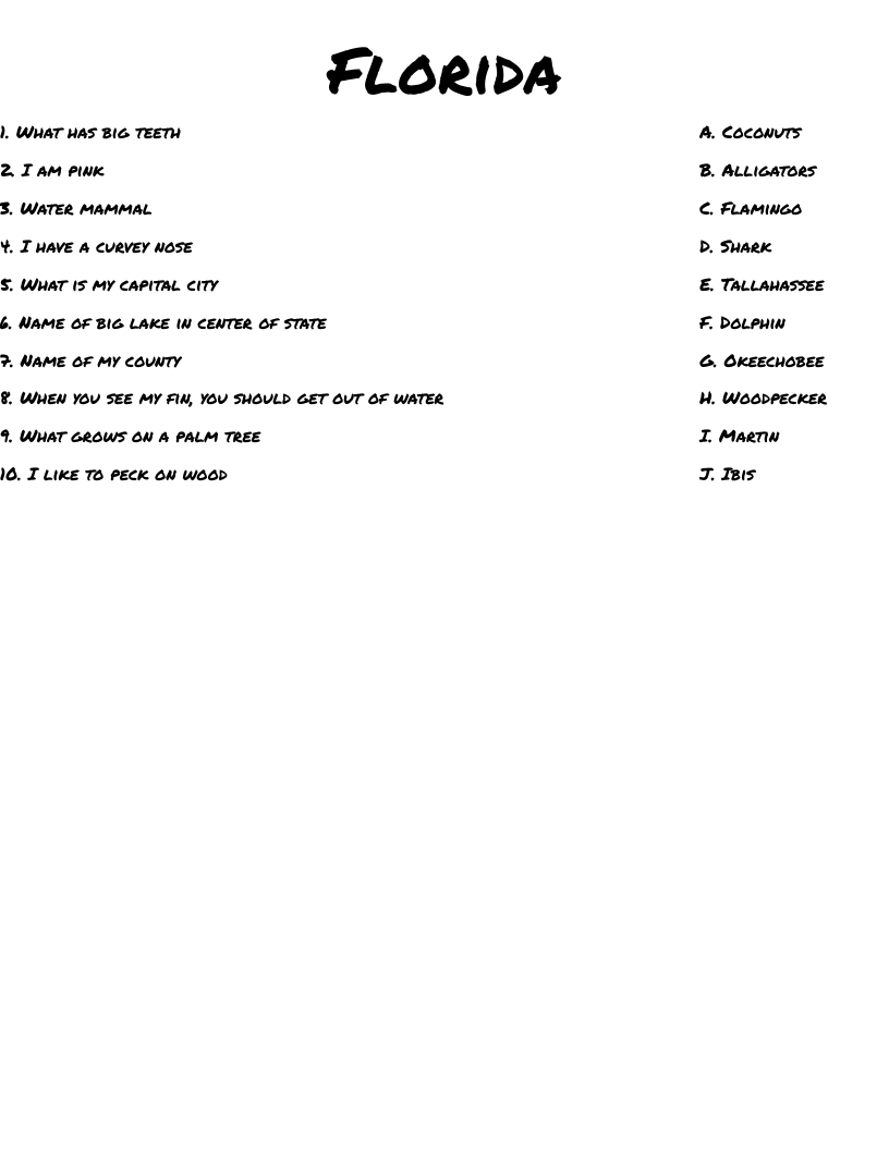 Florida Worksheet