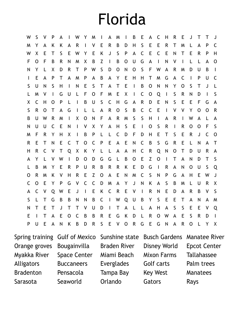 Florida Word Search