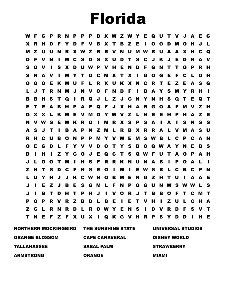 Florida Word Search