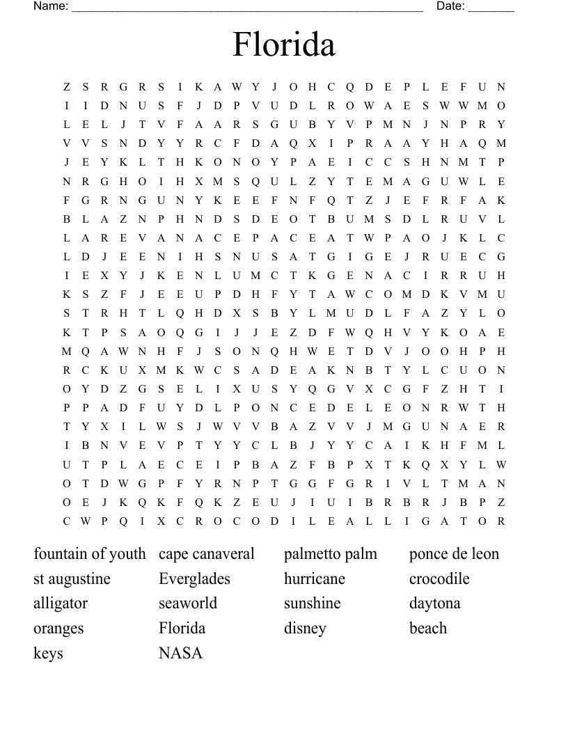 Florida Word Search