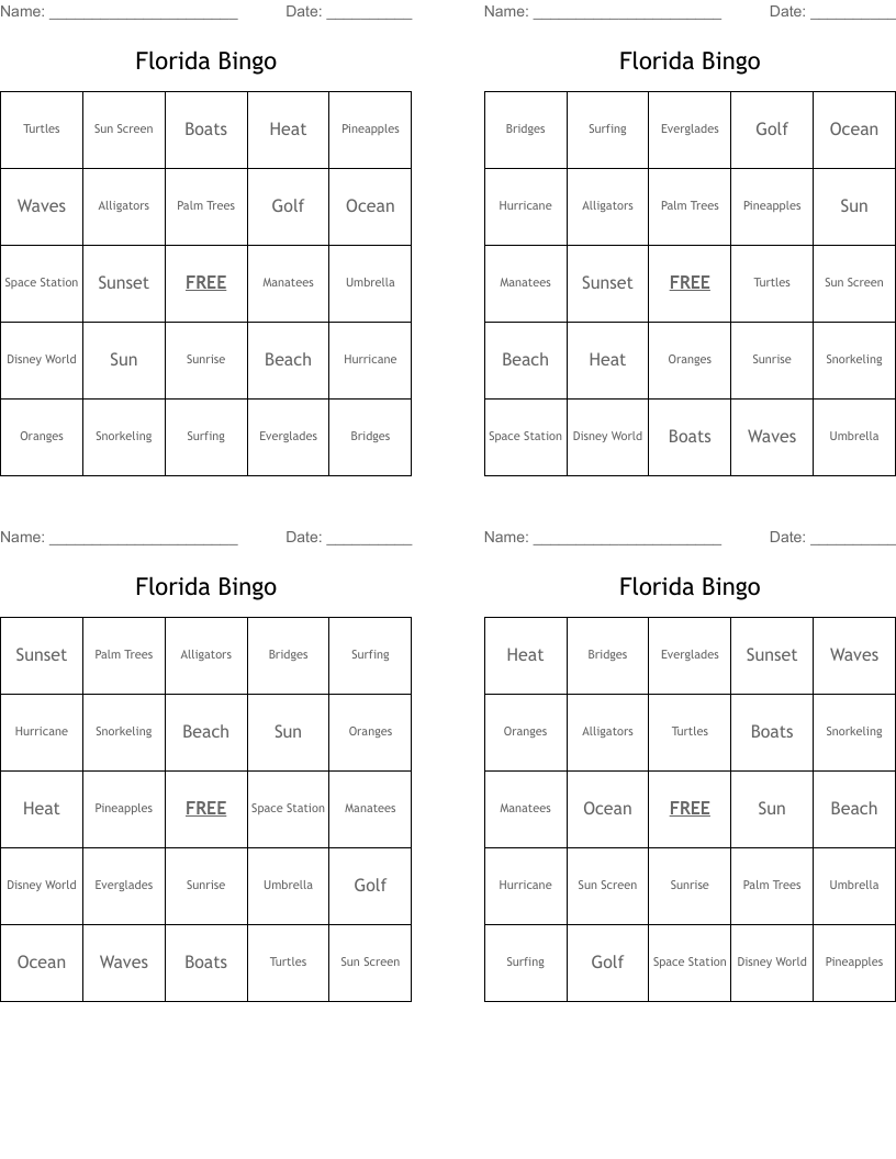 Florida Bingo