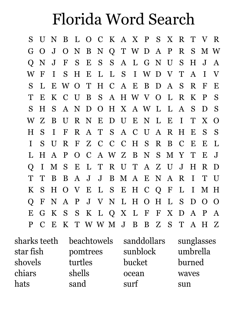 Florida Word Search