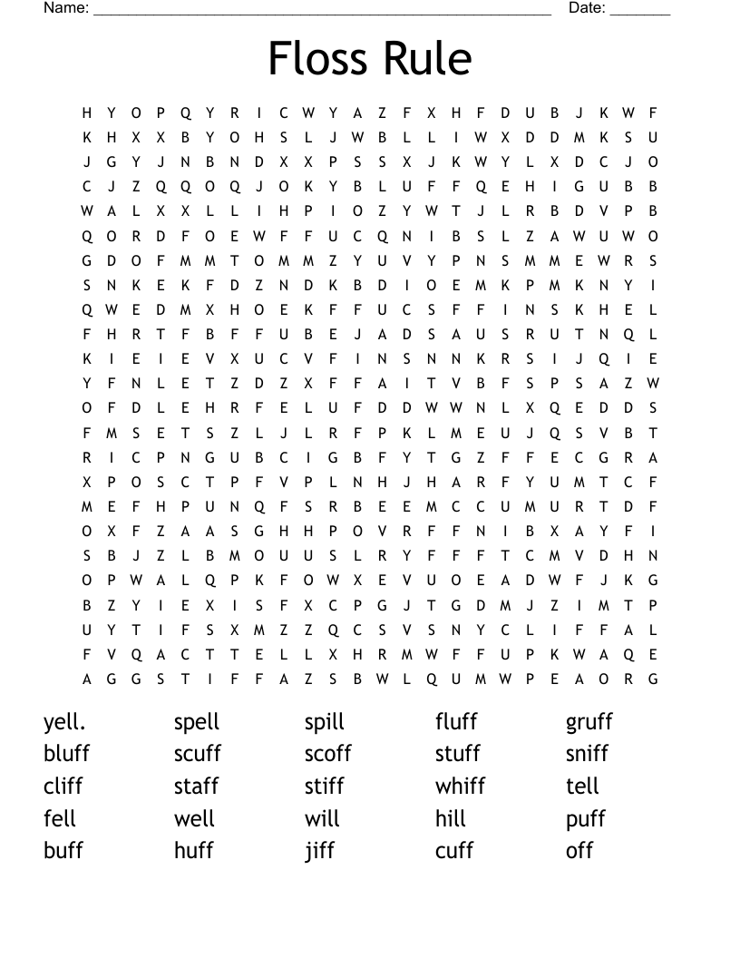 Floss Rule Word Search