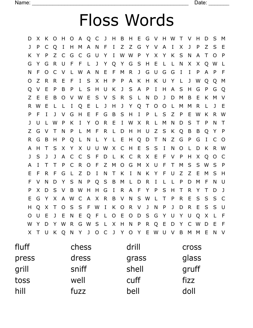 Floss Words Word Search