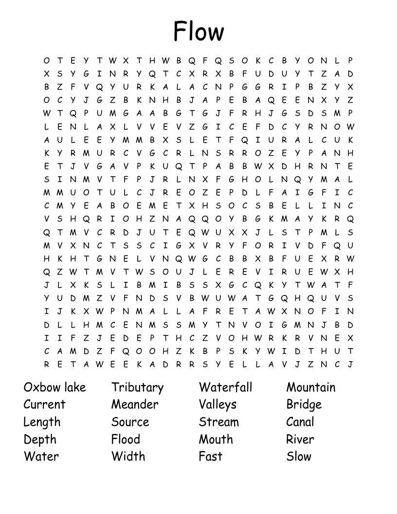 Flow  Word Search
