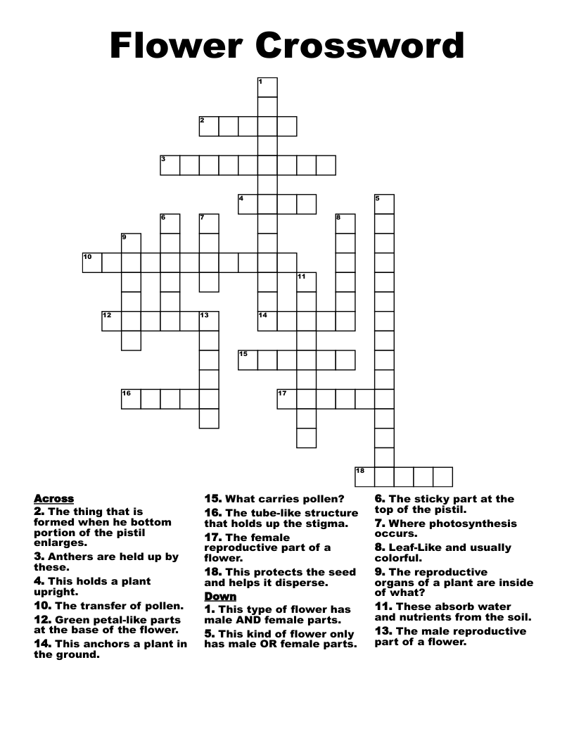 Flower Crossword