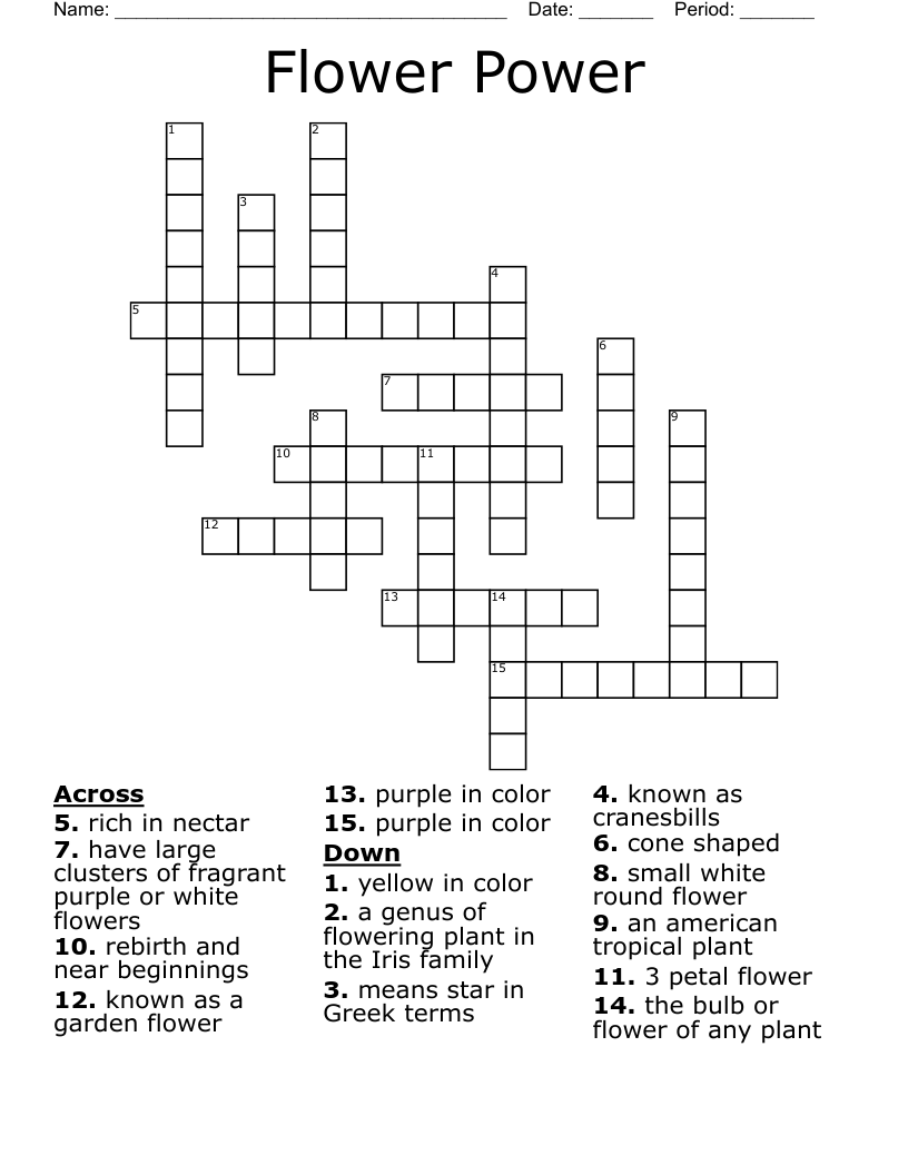 Flower Power Crossword