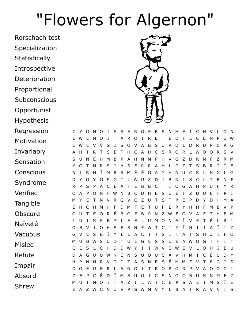 "Flowers for Algernon" Word Search