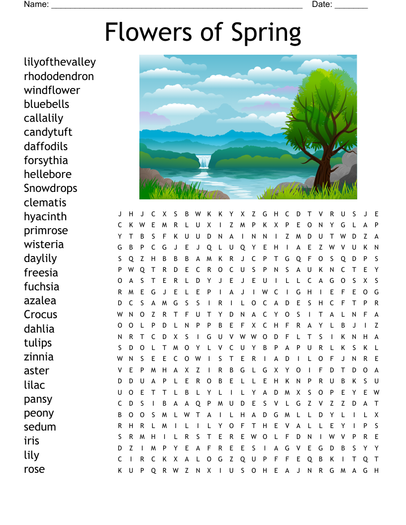 Flowers of Spring Word Search