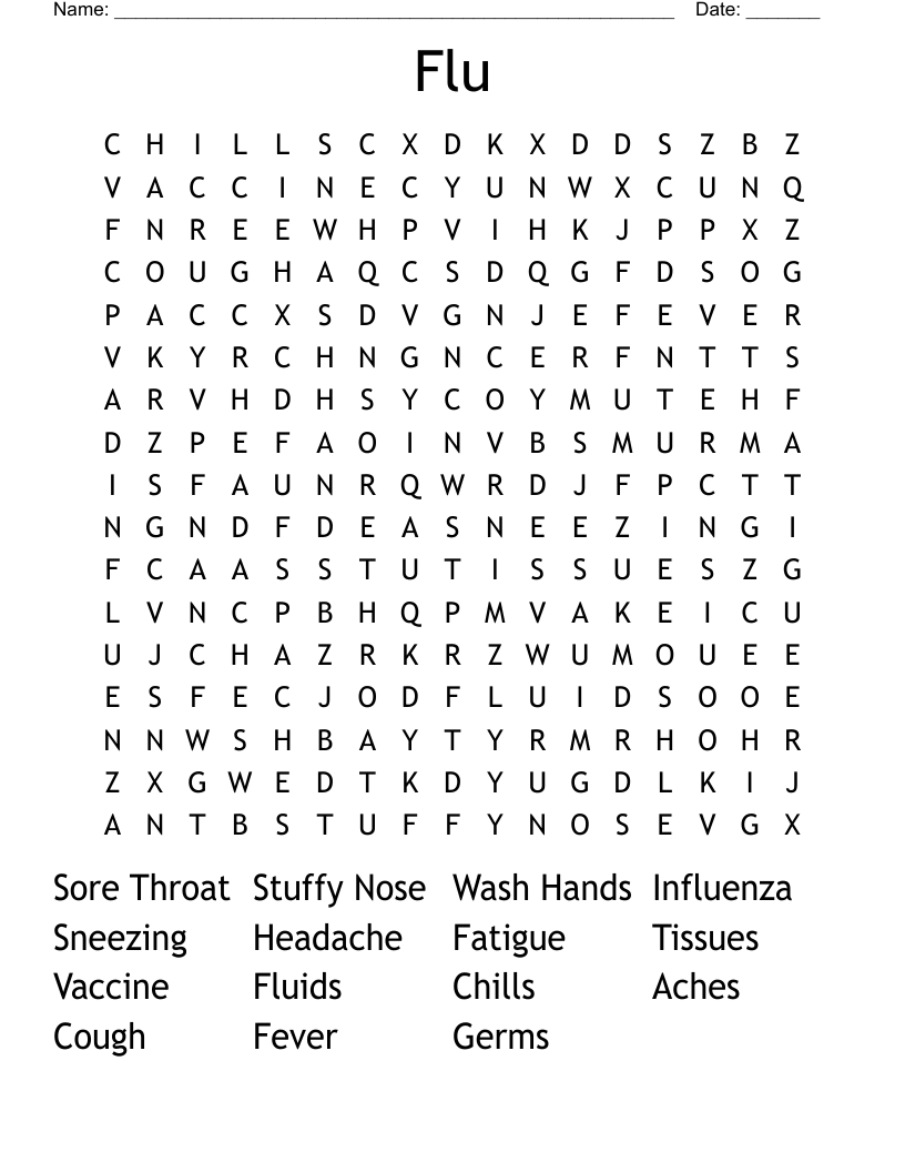 Flu Word Search