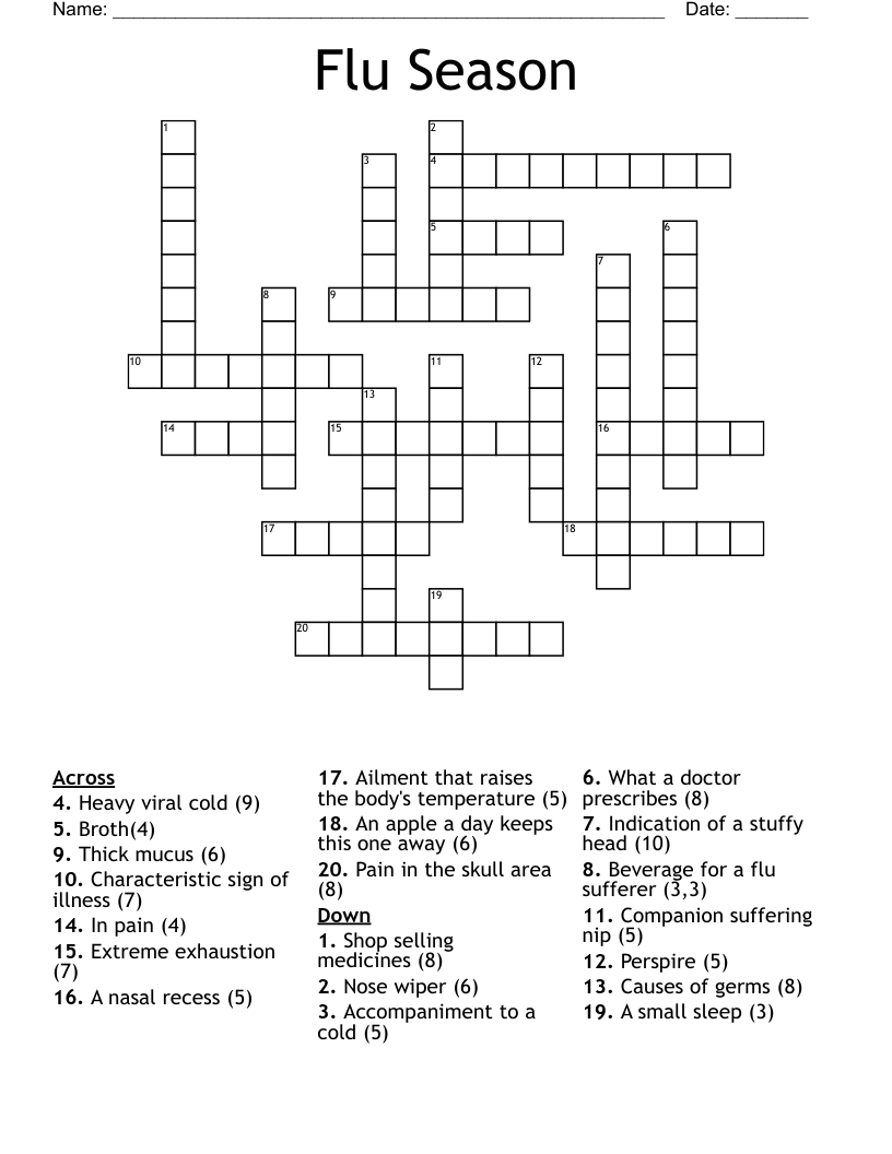 Flu Season Crossword