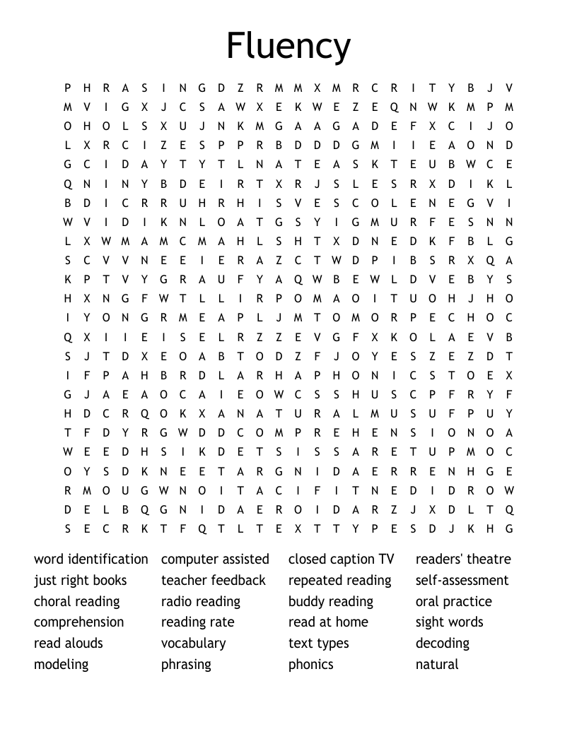 Fluency Word Search