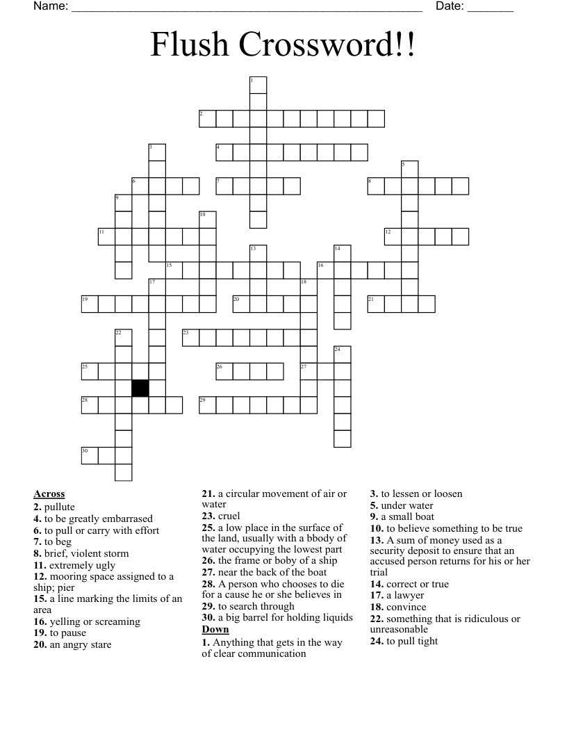 Flush Crossword!!